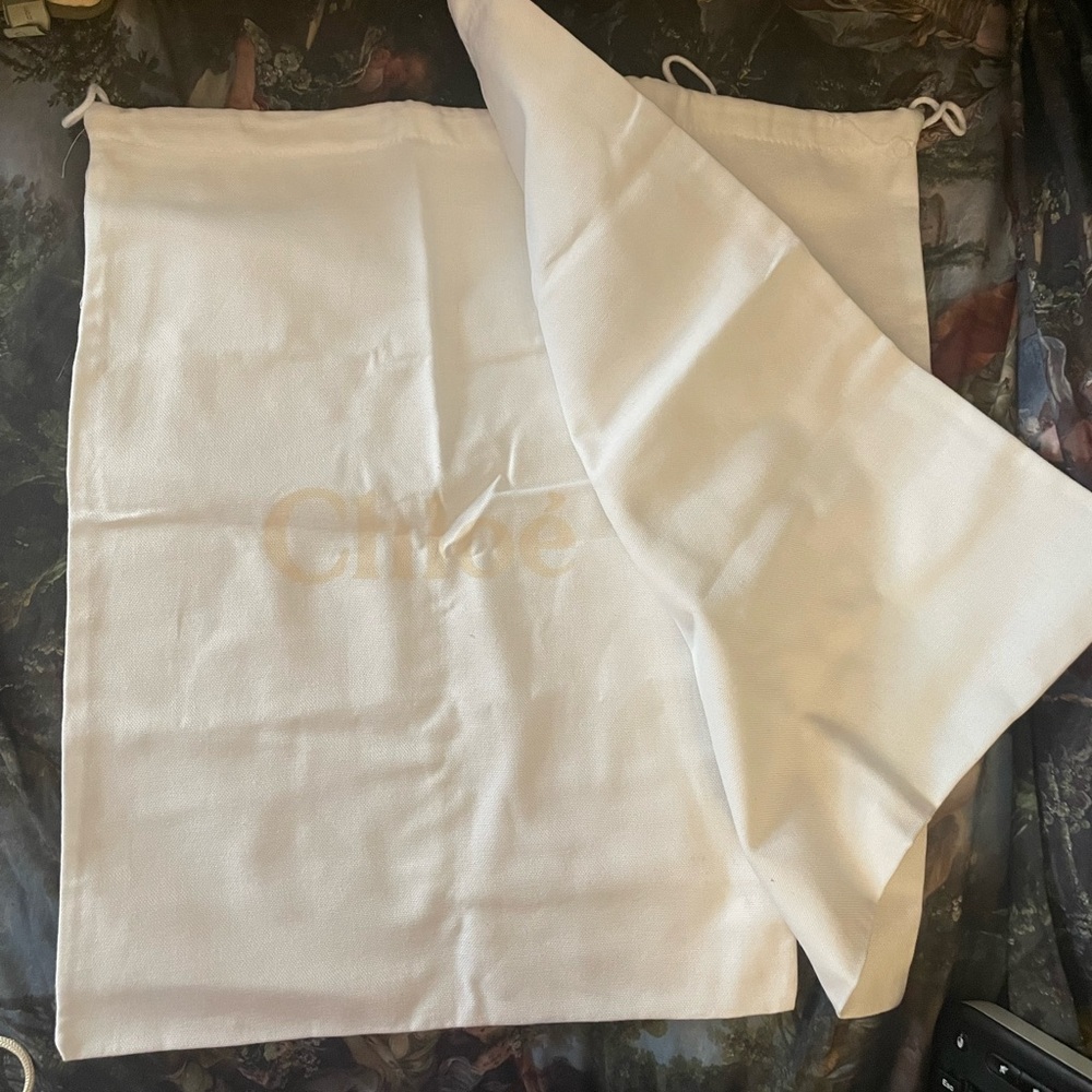 Two (2) Chloé MEDIUM White Dust Bag Medium sized 17” x 13”